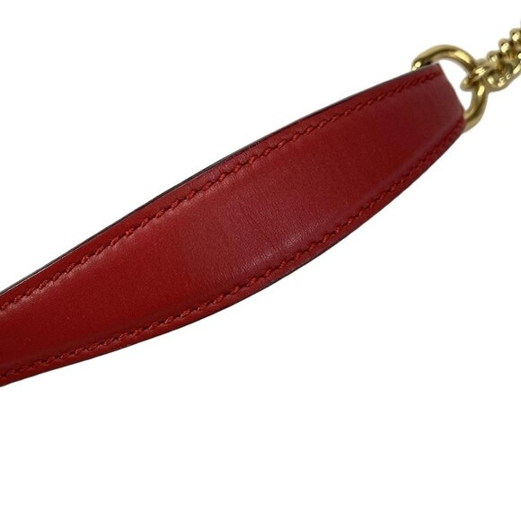 Auth GUCCI Holiday Collection GG Supreme Canvas Mini Chain Bag 409535 Beige Red - Picture 7 of 16